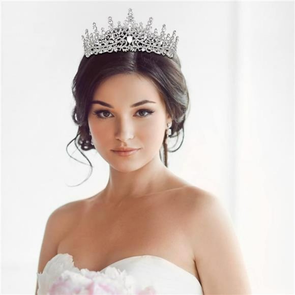 Silver Wedding Bridal Tiara Crown Headpieces Crystal Rhinestone Diamond Bling